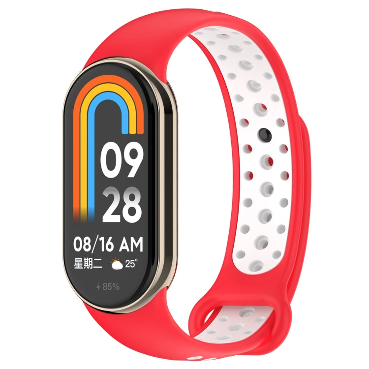 For Xiaomi Mi Band 8 Two Color Nail Buckle Silicone Watch Band