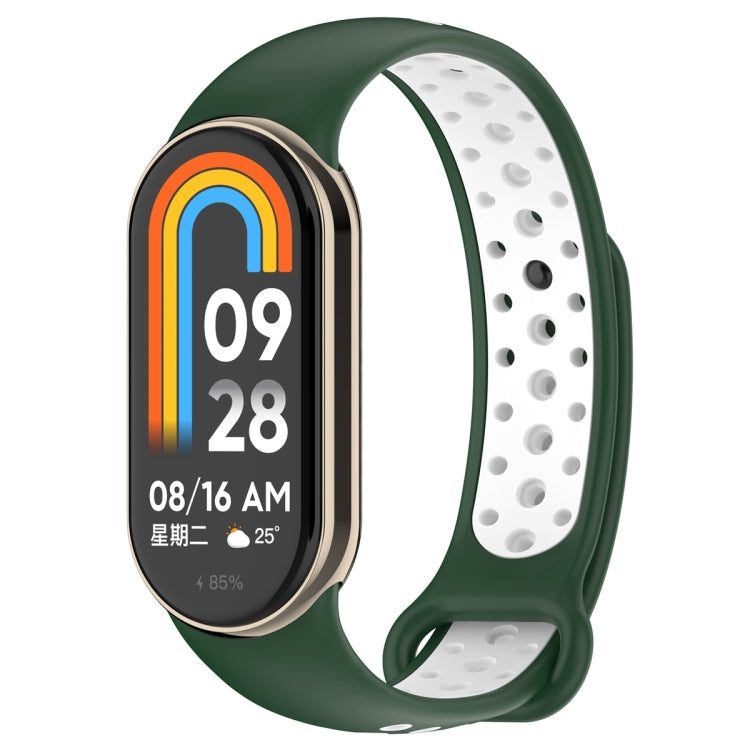 For Xiaomi Mi Band 8 Two Color Nail Buckle Silicone Watch Band