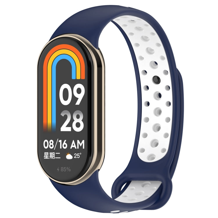For Xiaomi Mi Band 8 Two Color Nail Buckle Silicone Watch Band