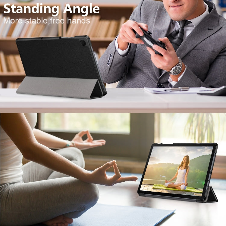 For Samsung Galaxy Tab A9 Plus 3-folding Leather Smart Tablet Case