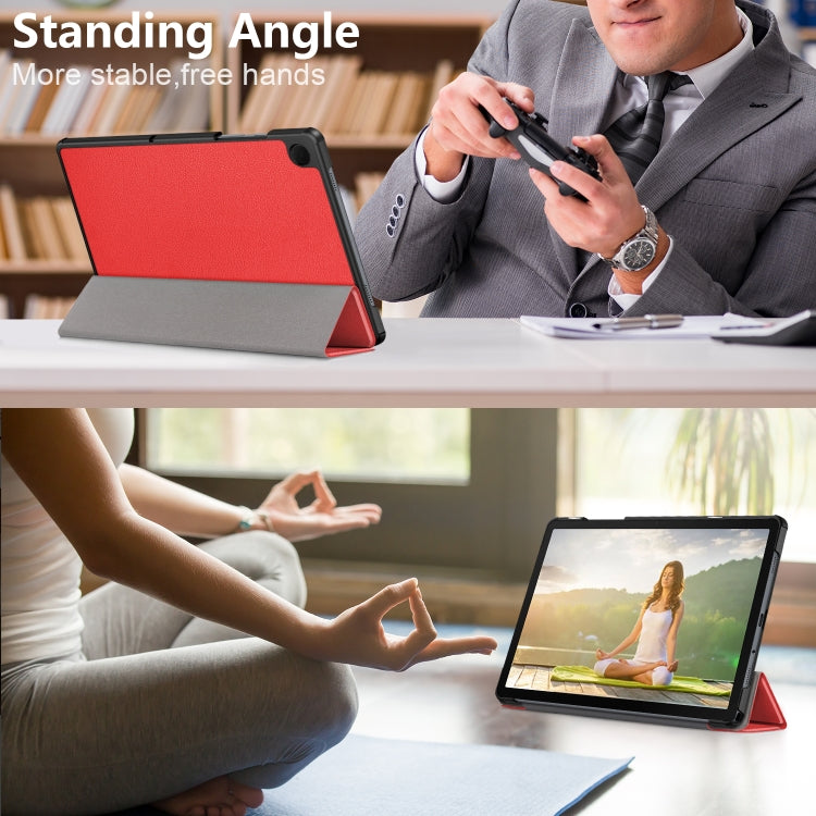 For Samsung Galaxy Tab A9 Plus 3-folding Leather Smart Tablet Case