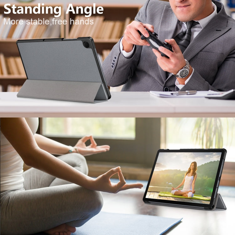 For Samsung Galaxy Tab A9 Plus 3-folding Leather Smart Tablet Case