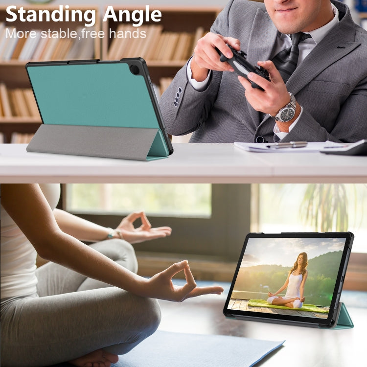For Samsung Galaxy Tab A9 Plus 3-folding Leather Smart Tablet Case