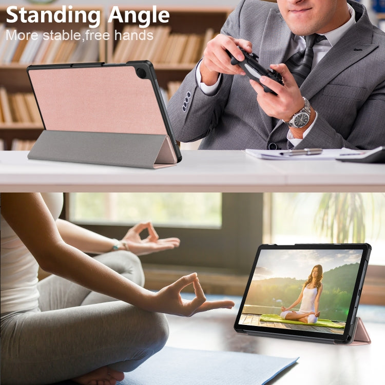 For Samsung Galaxy Tab A9 Plus 3-folding Leather Smart Tablet Case