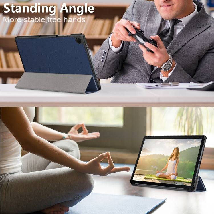 For Samsung Galaxy Tab A9 Plus 3-folding Leather Smart Tablet Case