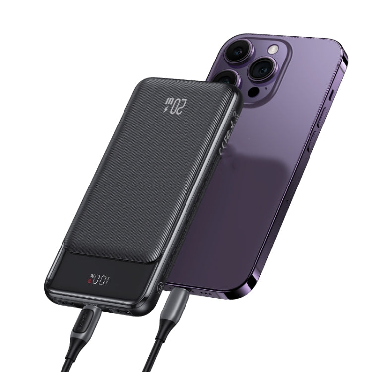USAMS US-CD197 10000mAh 20W Digital Display Fast Charging Power Bank(Black)