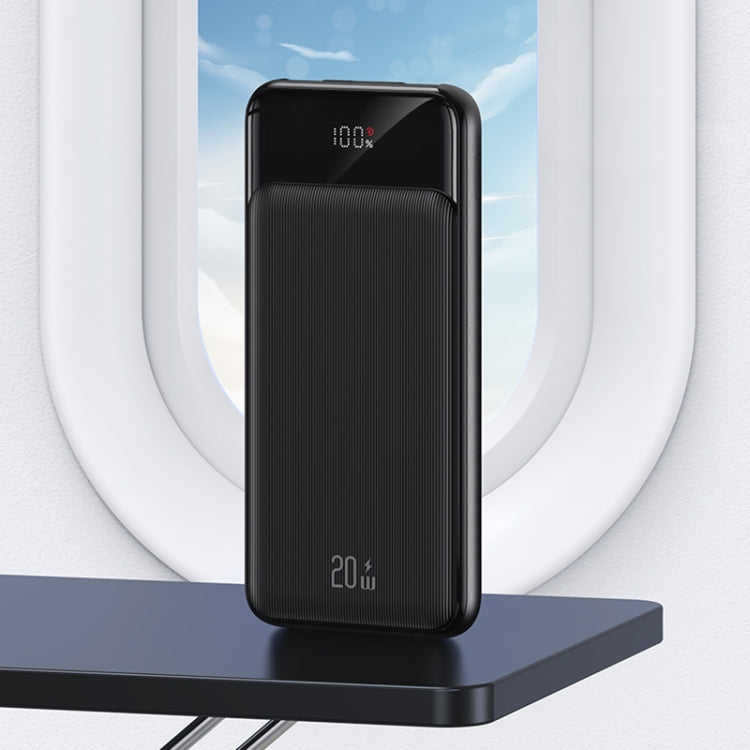 USAMS US-CD197 10000mAh 20W Digital Display Fast Charging Power Bank(Black)