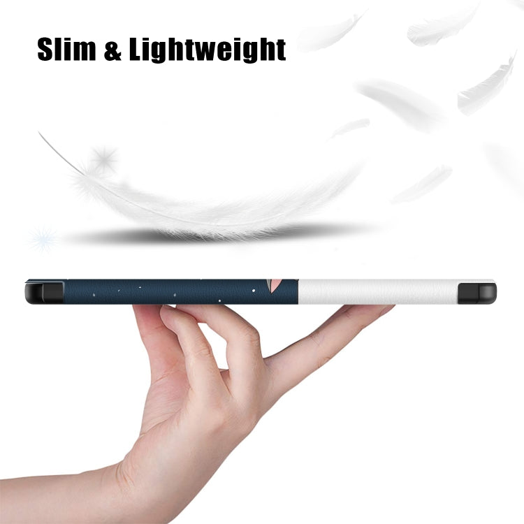 For Lenovo Tab M10 5G 10.6 3-folding Magnetic Buckle Coloured Drawing Leather Smart Tablet Case