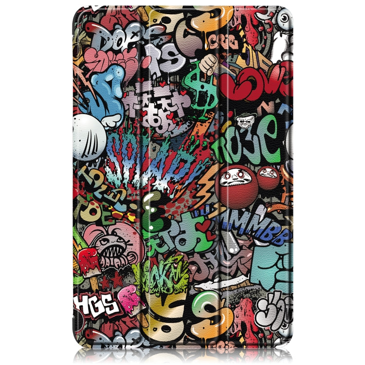 For Lenovo Tab M10 5G 10.6 3-folding Magnetic Buckle Coloured Drawing Leather Smart Tablet Case