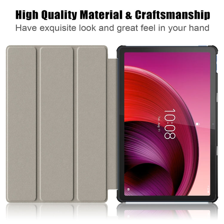 For Lenovo Tab M10 5G 10.6 3-folding Magnetic Buckle Coloured Drawing Leather Smart Tablet Case