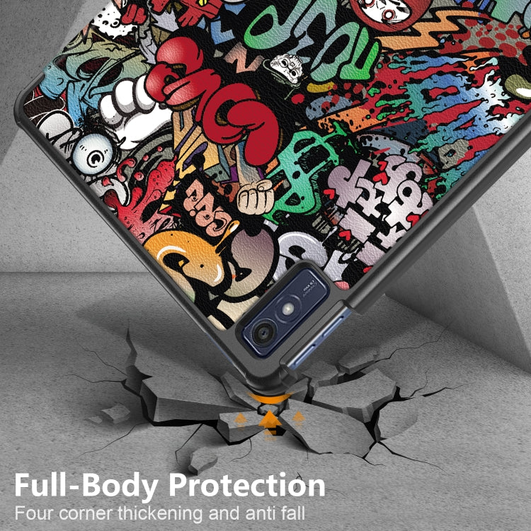 For Lenovo Tab M10 5G 10.6 3-folding Magnetic Buckle Coloured Drawing Leather Smart Tablet Case