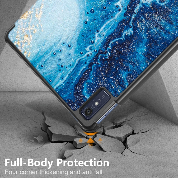For Lenovo Tab M10 5G 10.6 3-folding Magnetic Buckle Coloured Drawing Leather Smart Tablet Case
