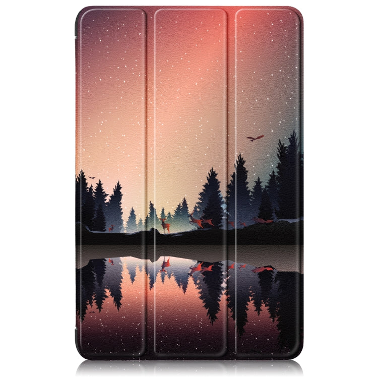 For Lenovo Tab M10 5G 10.6 3-folding Magnetic Buckle Coloured Drawing Leather Smart Tablet Case