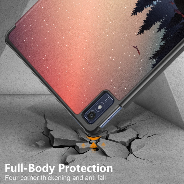 For Lenovo Tab M10 5G 10.6 3-folding Magnetic Buckle Coloured Drawing Leather Smart Tablet Case
