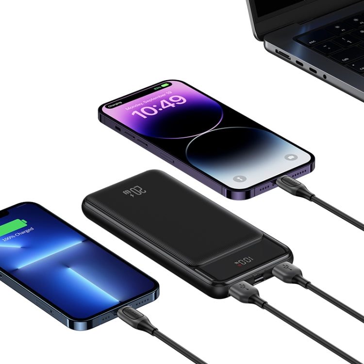 USAMS US-CD199 20000mAh 20W Digital Display Fast Charging Power Bank(Black)