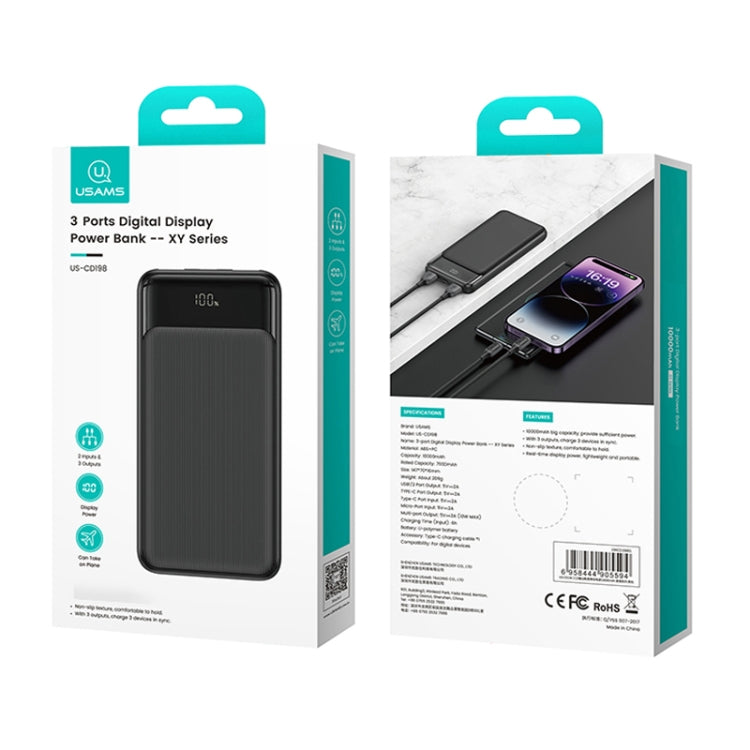 USAMS US-CD200 20000mAh Digital Display Power Bank(Black)