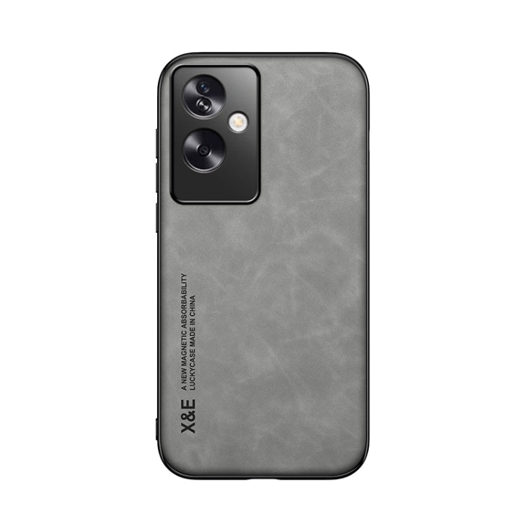 For OPPO A2 Skin Feel Magnetic Leather Back Phone Case