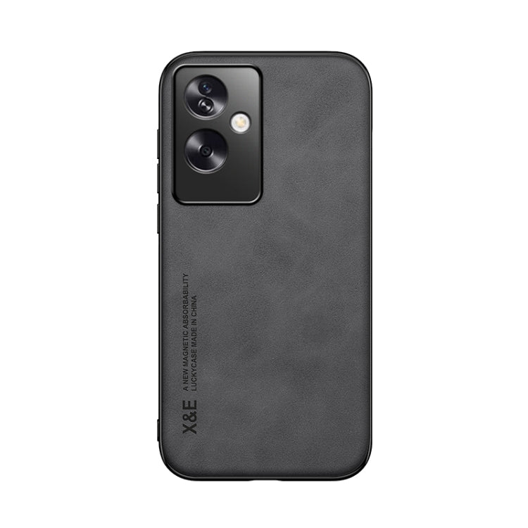 For OPPO A2 Skin Feel Magnetic Leather Back Phone Case