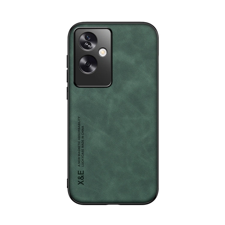 For OPPO A2 Skin Feel Magnetic Leather Back Phone Case