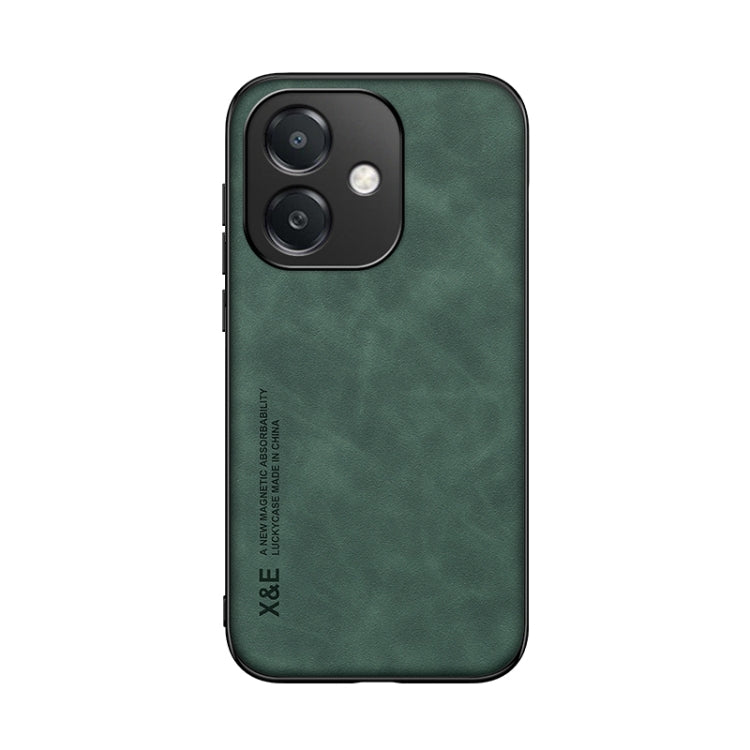 For OPPO A3x 5G India Skin Feel Magnetic Leather Back Phone Case
