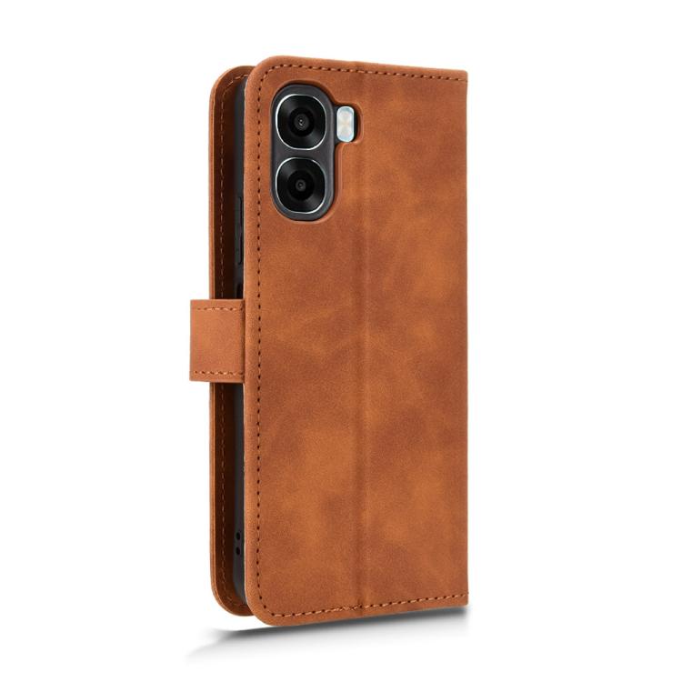 For OPPO A6x 5G Skin Feel Magnetic Flip Leather Phone Case