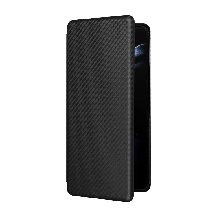 For Samsung Galaxy Z Fold5 Carbon Fiber Texture Flip Leather Phone Case