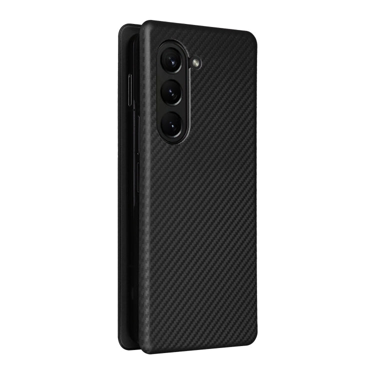 For Samsung Galaxy Z Fold5 Carbon Fiber Texture Flip Leather Phone Case