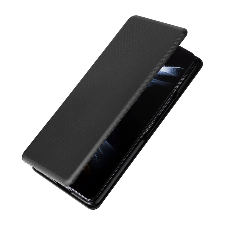 For Samsung Galaxy Z Fold5 Carbon Fiber Texture Flip Leather Phone Case