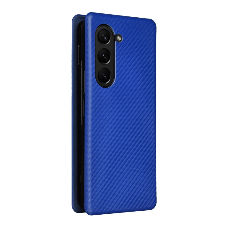 For Samsung Galaxy Z Fold5 Carbon Fiber Texture Flip Leather Phone Case