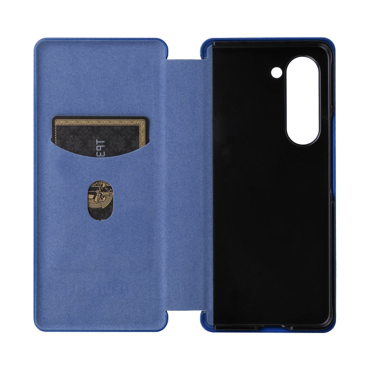 For Samsung Galaxy Z Fold5 Carbon Fiber Texture Flip Leather Phone Case