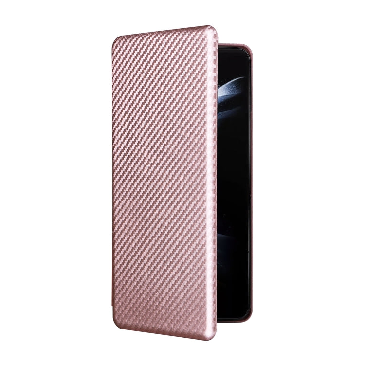 For Samsung Galaxy Z Fold5 Carbon Fiber Texture Flip Leather Phone Case