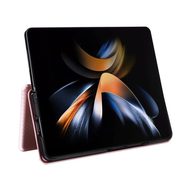 For Samsung Galaxy Z Fold5 Carbon Fiber Texture Flip Leather Phone Case