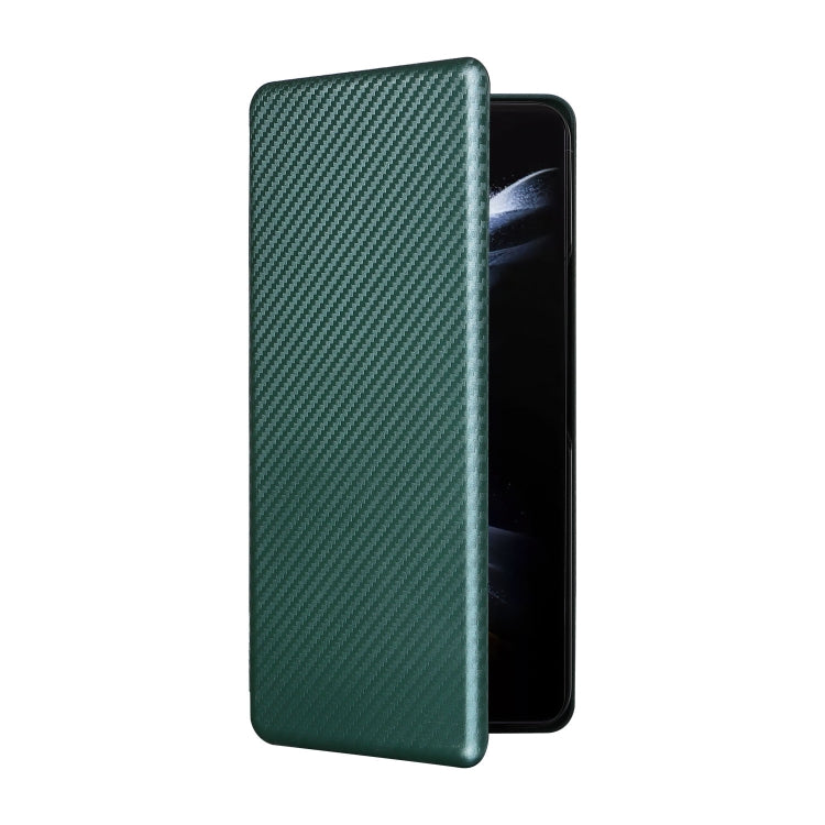 For Samsung Galaxy Z Fold5 Carbon Fiber Texture Flip Leather Phone Case