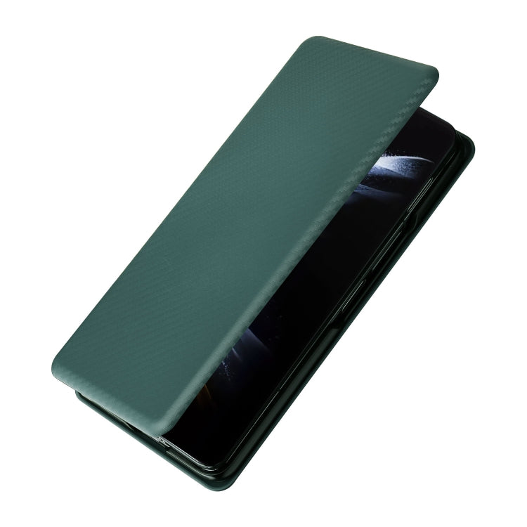 For Samsung Galaxy Z Fold5 Carbon Fiber Texture Flip Leather Phone Case