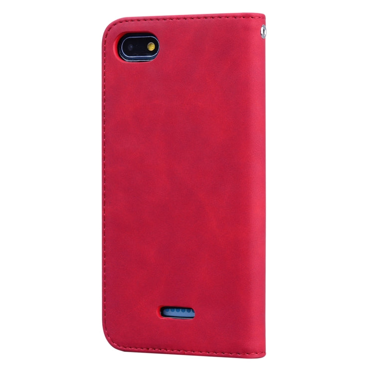 For Xiaomi Redmi 6A Frosted Business Magnetic Horizontal Flip PU Leather Case with Holder & Card Slot & Lanyard
