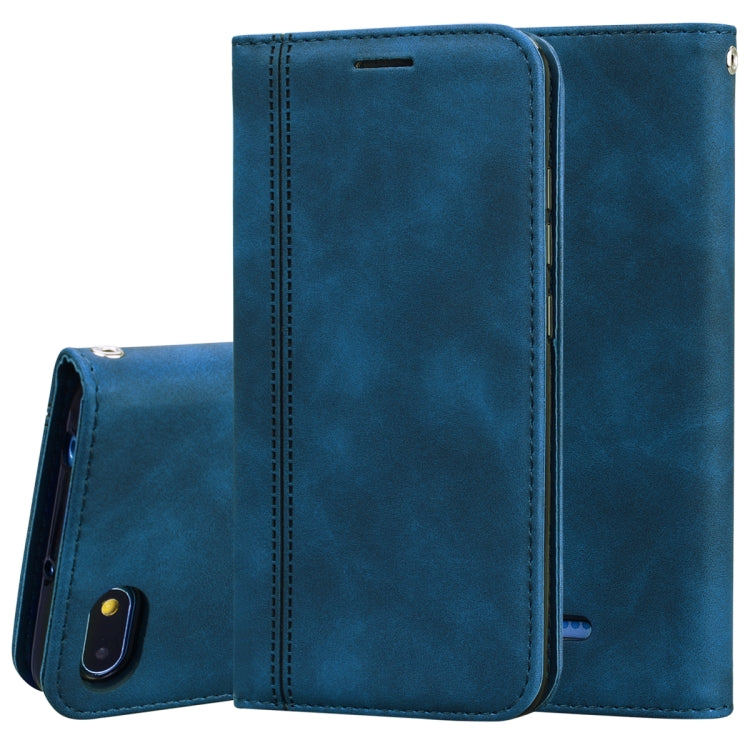 For Xiaomi Redmi 6A Frosted Business Magnetic Horizontal Flip PU Leather Case with Holder & Card Slot & Lanyard