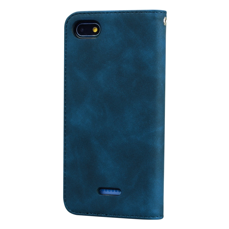 For Xiaomi Redmi 6A Frosted Business Magnetic Horizontal Flip PU Leather Case with Holder & Card Slot & Lanyard