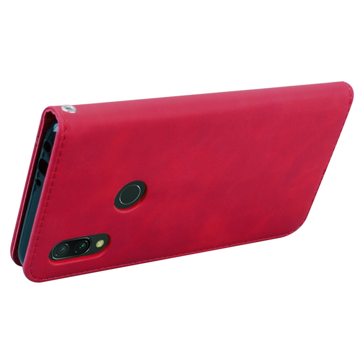 For Xiaomi Redmi 7 Frosted Business Magnetic Horizontal Flip PU Leather Case with Holder & Card Slot & Lanyard