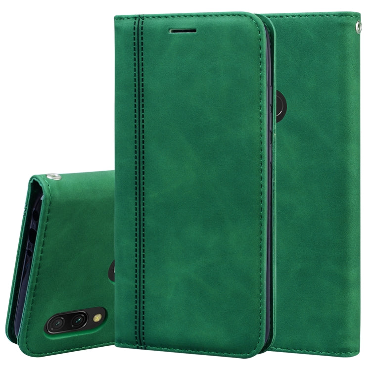 For Xiaomi Redmi 7 Frosted Business Magnetic Horizontal Flip PU Leather Case with Holder & Card Slot & Lanyard
