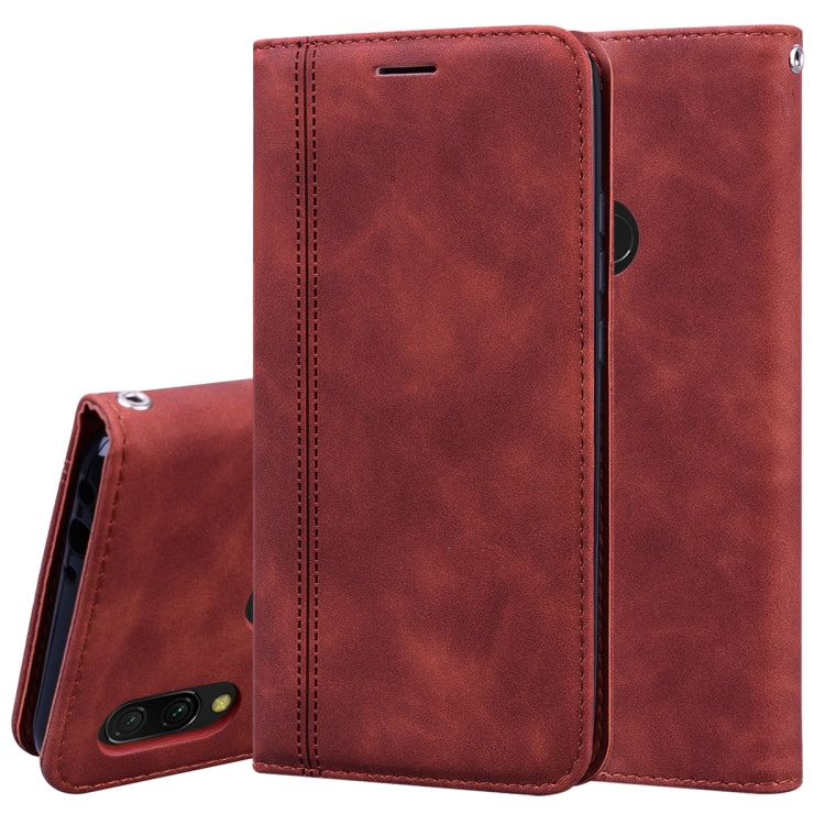 For Xiaomi Redmi 7 Frosted Business Magnetic Horizontal Flip PU Leather Case with Holder & Card Slot & Lanyard