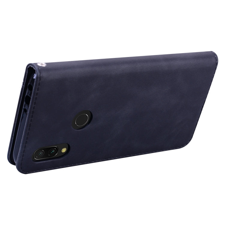 For Xiaomi Redmi 7 Frosted Business Magnetic Horizontal Flip PU Leather Case with Holder & Card Slot & Lanyard