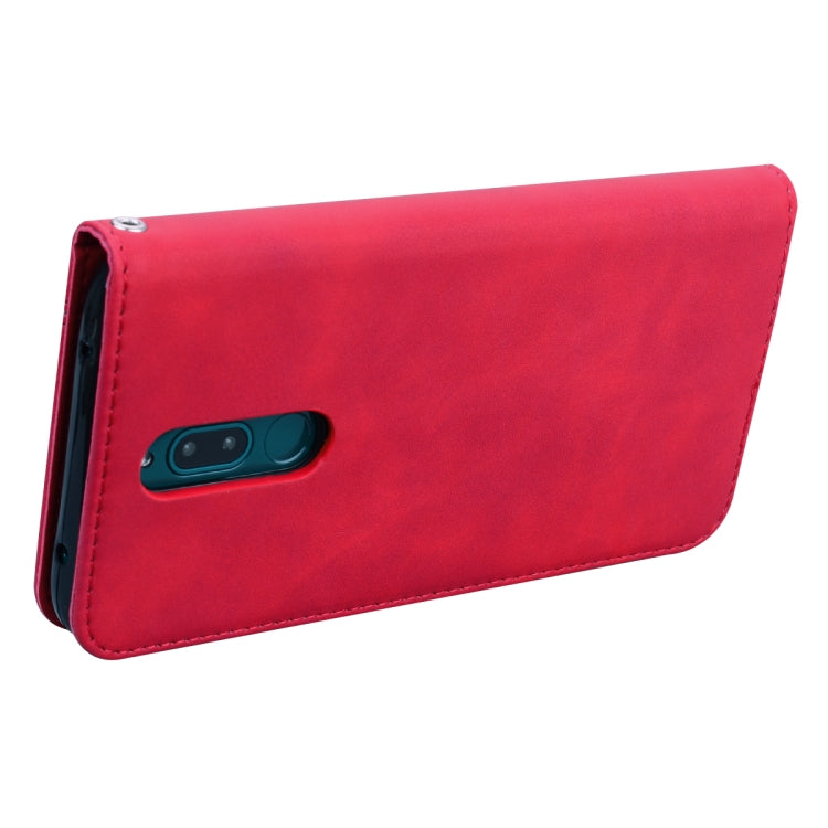 For Xiaomi Redmi 8 Frosted Business Magnetic Horizontal Flip PU Leather Case with Holder & Card Slot & Lanyard