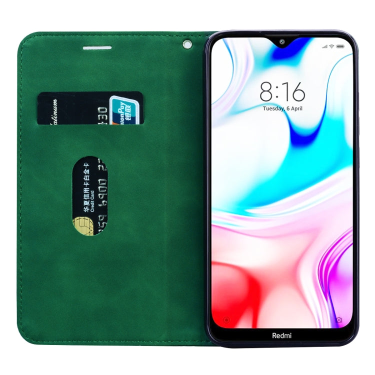 For Xiaomi Redmi 8 Frosted Business Magnetic Horizontal Flip PU Leather Case with Holder & Card Slot & Lanyard