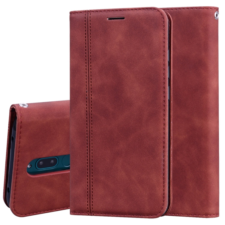 For Xiaomi Redmi 8 Frosted Business Magnetic Horizontal Flip PU Leather Case with Holder & Card Slot & Lanyard