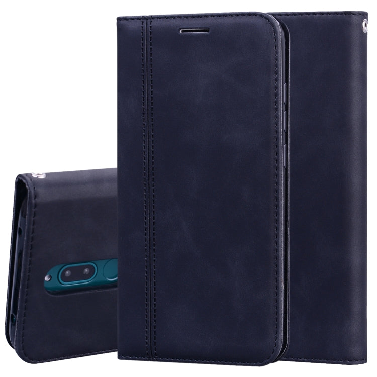 For Xiaomi Redmi 8 Frosted Business Magnetic Horizontal Flip PU Leather Case with Holder & Card Slot & Lanyard