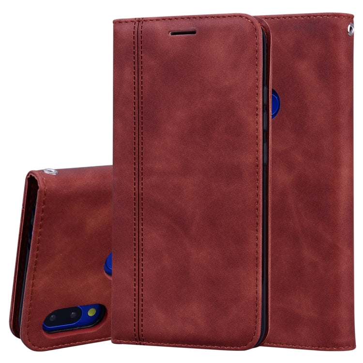 For Xiaomi Redmi Note 7 Frosted Business Magnetic Horizontal Flip PU Leather Case with Holder & Card Slot & Lanyard