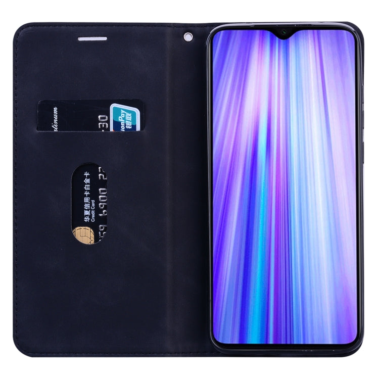 For Xiaomi Redmi Note 8 Pro Frosted Business Magnetic Horizontal Flip PU Leather Case with Holder & Card Slot & Lanyard