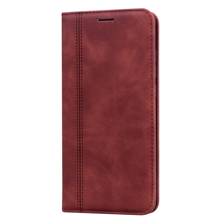 For Xiaomi Redmi Note 8 Frosted Business Magnetic Horizontal Flip PU Leather Case with Holder & Card Slot & Lanyard