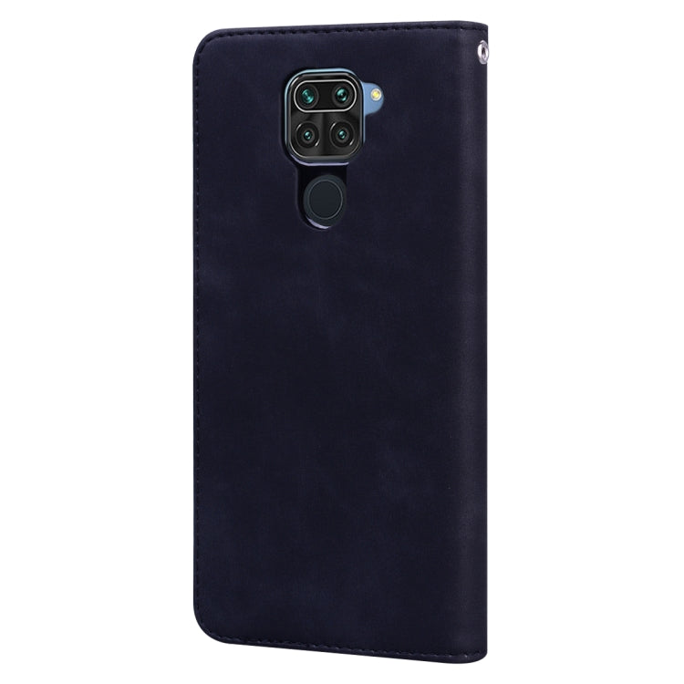 For Xiaomi Redmi Note 9 / Redmi 10X 4G Frosted Business Magnetic Horizontal Flip PU Leather Case with Holder & Card Slot & Lanyard