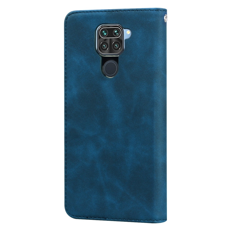 For Xiaomi Redmi Note 9 / Redmi 10X 4G Frosted Business Magnetic Horizontal Flip PU Leather Case with Holder & Card Slot & Lanyard